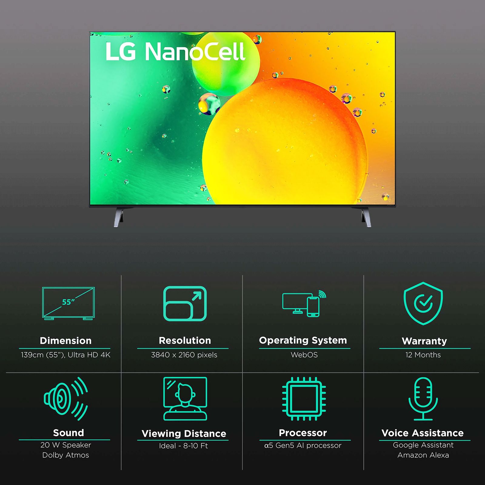 Buy LG NANO75 139 cm (55 inch) 4K Ultra HD Nano Cell Smart WebOS